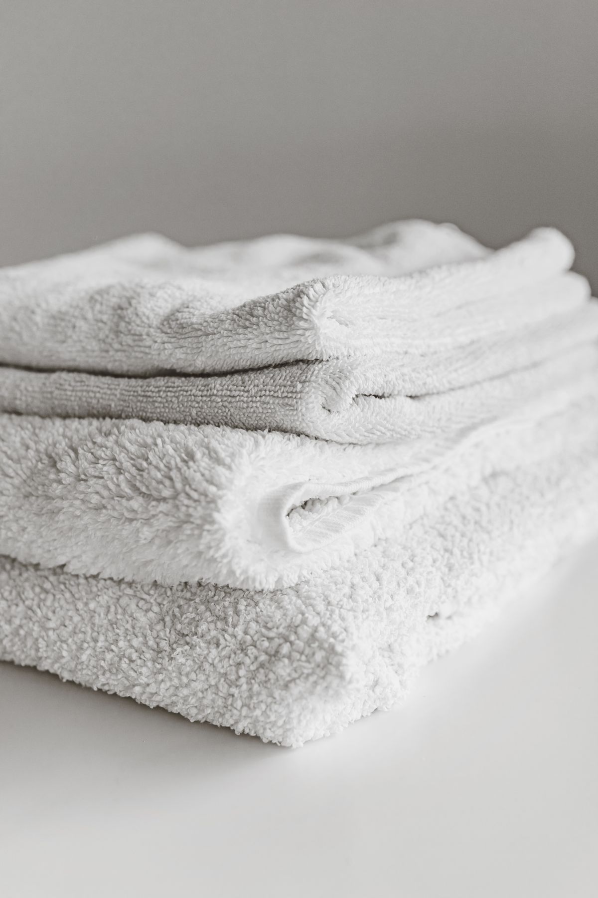 Neatly folded fresh white linen